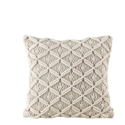 Macrame Cotton Cushion With Cover 16 x 16 inches - Leechoo